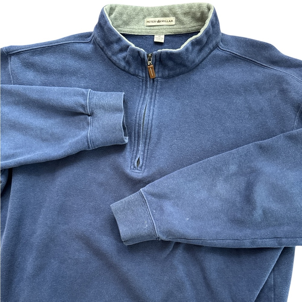 Peter Millar Navy Blue Quarter-Zip Sweater